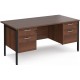 Maestro H Frame Straight Office Desk with 2x2 Drawer Pedestal